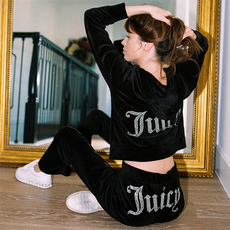 Juicy Tracksuit Women Velvet Juicy Tracksuit Two Piece set y2k