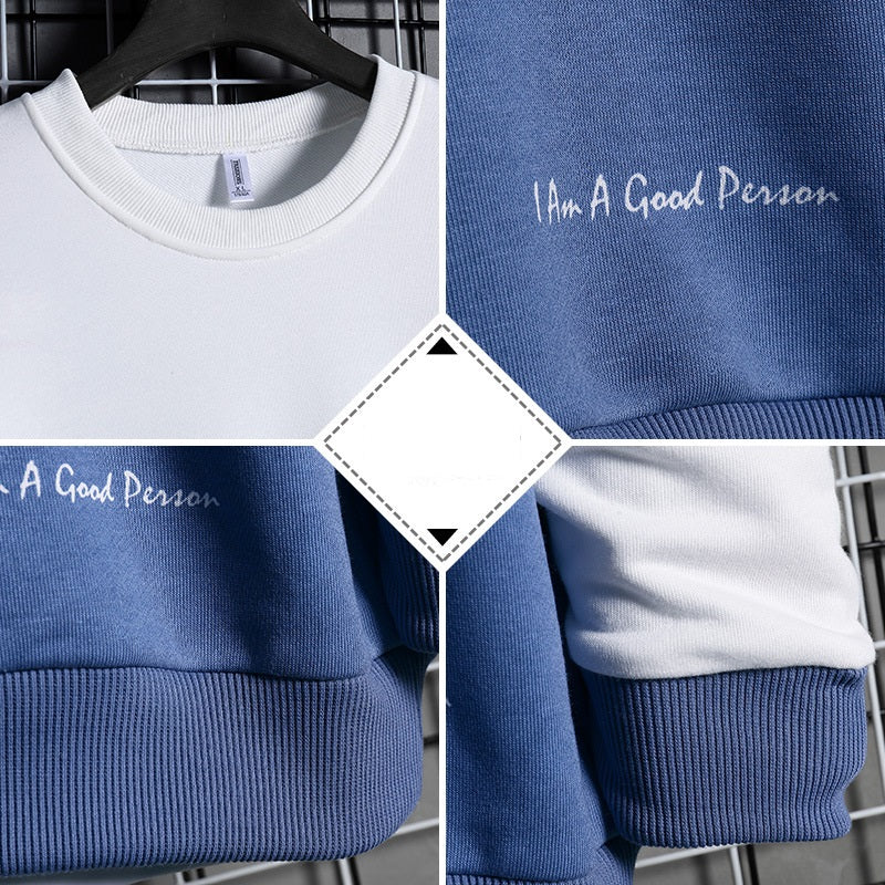 Gradient Color Round Neck Loose Pullover Jersey