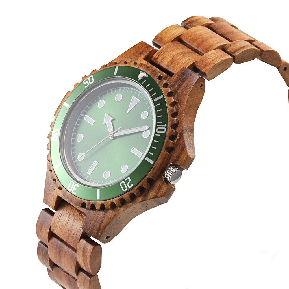 Mens Solid Wood Set Business Quartz Watch - Street Beats Clothing