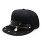 Hip-hop  Leopard Print Zipper Leather Flat Brim Hat