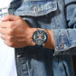 Military Leather Chronograph Wristwatch