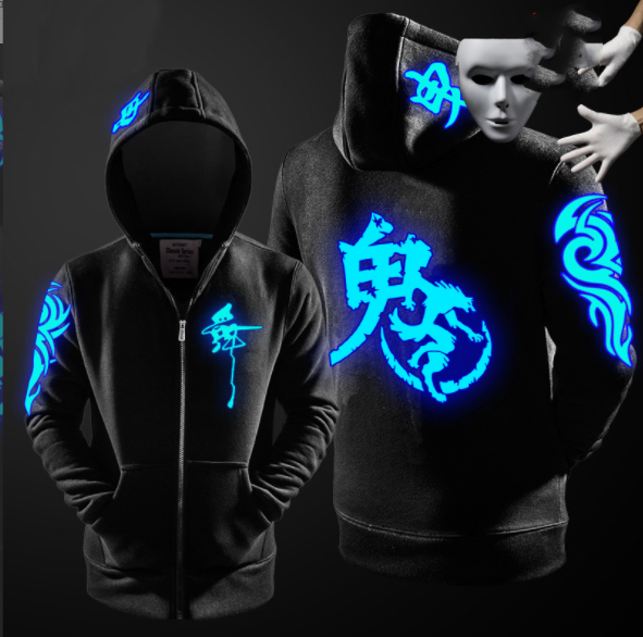 Fashion Ghost Dance Zipper Luminous Sweatshirt - Street Beats Clothing