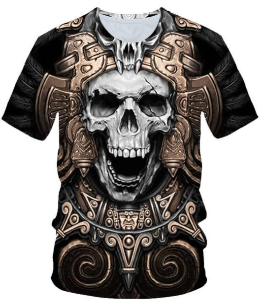 Skull Pattern Men's Motorcycle Punk T-shirt - Street Beats Clothing