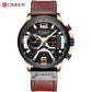 Military Leather Chronograph Wristwatch