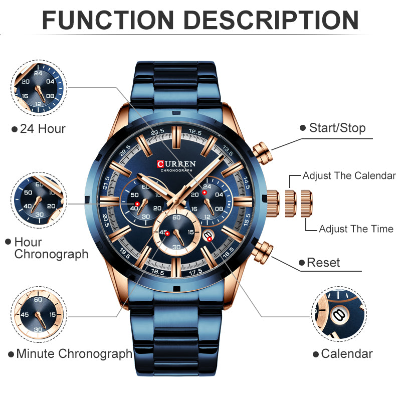 CURREN Men Quartz Watch Top Brand